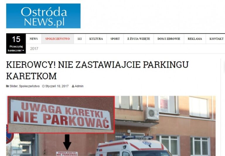 Ostróda News o postoju szpitalnych karetek