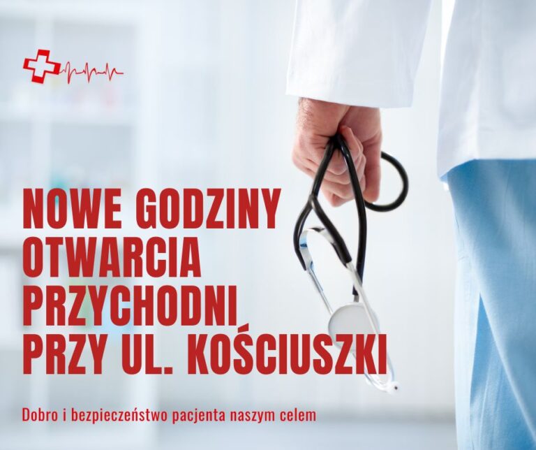 Nowe godziny otwarcia przychodni przy ul. Kościuszki 2